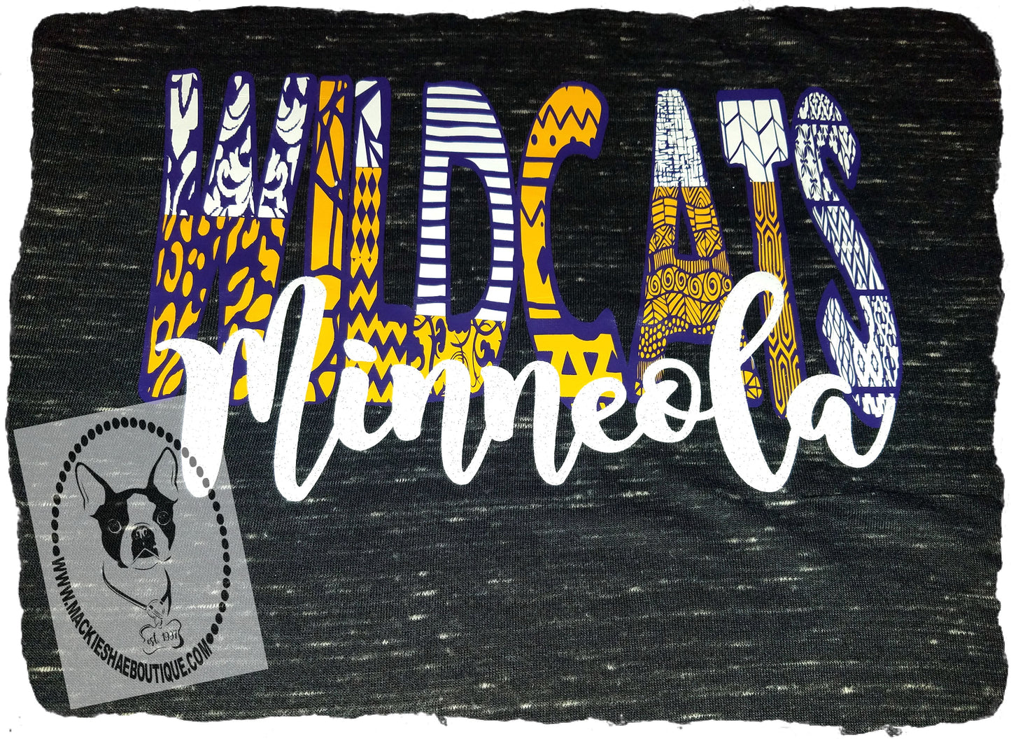 Minneola Wildcats Patterned Custom Shirt, 3/4 Sleeve