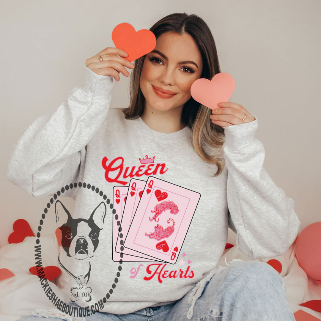 Queen of Hearts Custom Shirt, Soft Crewneck Sweatshirt for Adults