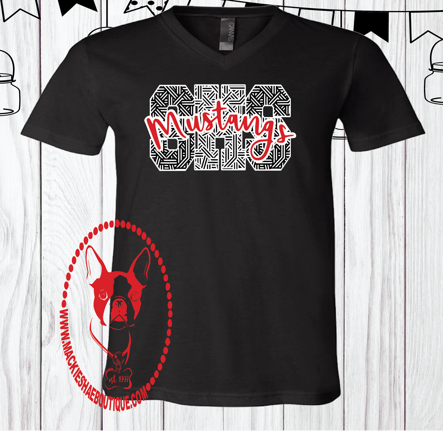 SHS Mustangs Custom Shirt, Short Sleeve