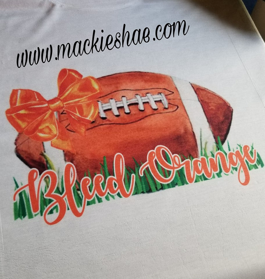 Bleed Orange Football Custom Shirt, Short Sleeve