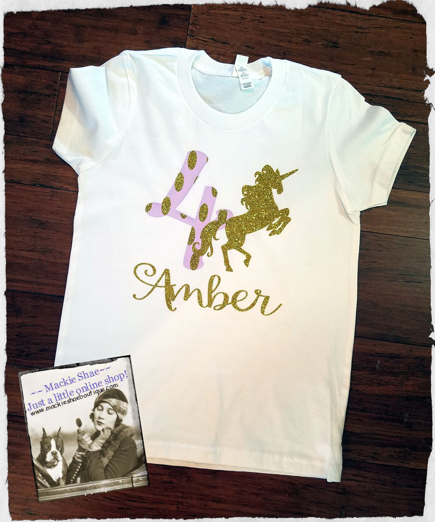 Unicorn Birthday Custom Shirt for Kids, Short Sleeve