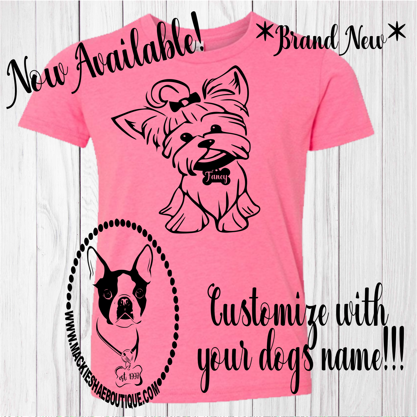 Yorkie Custom Shirt for Kids, Can be Personalized, Short Sleeve