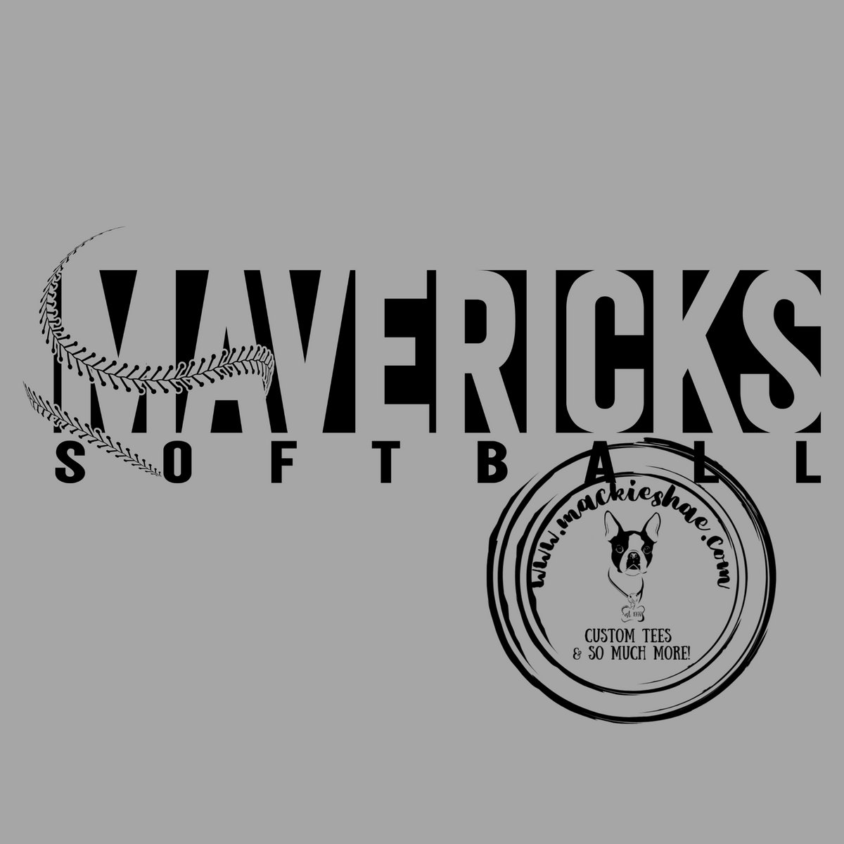 Mavericks Softball Custom Shirt for Youth and Adults, Grey Gear