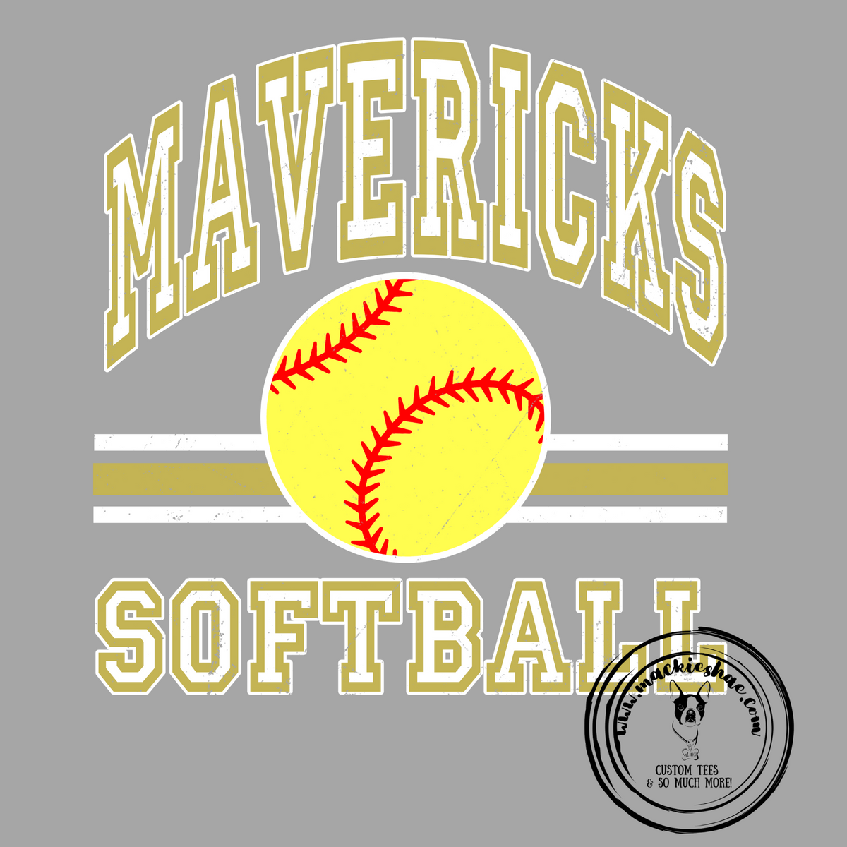 Mavericks Softball Lines Custom Shirt for Youth and Adults,  Black Gear