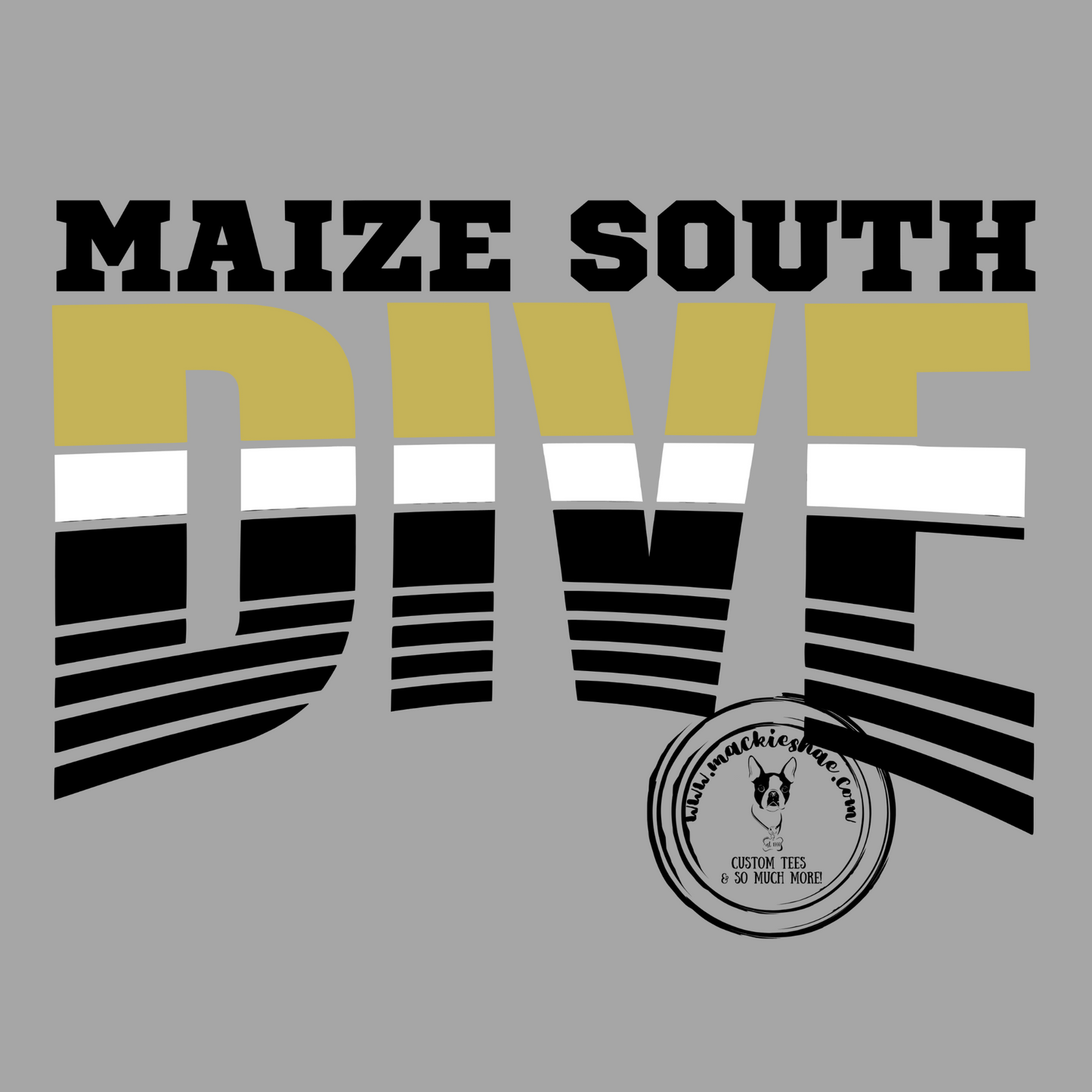Maize South Dive Lines Custom Shirt for Youth and Adults, Grey Gear