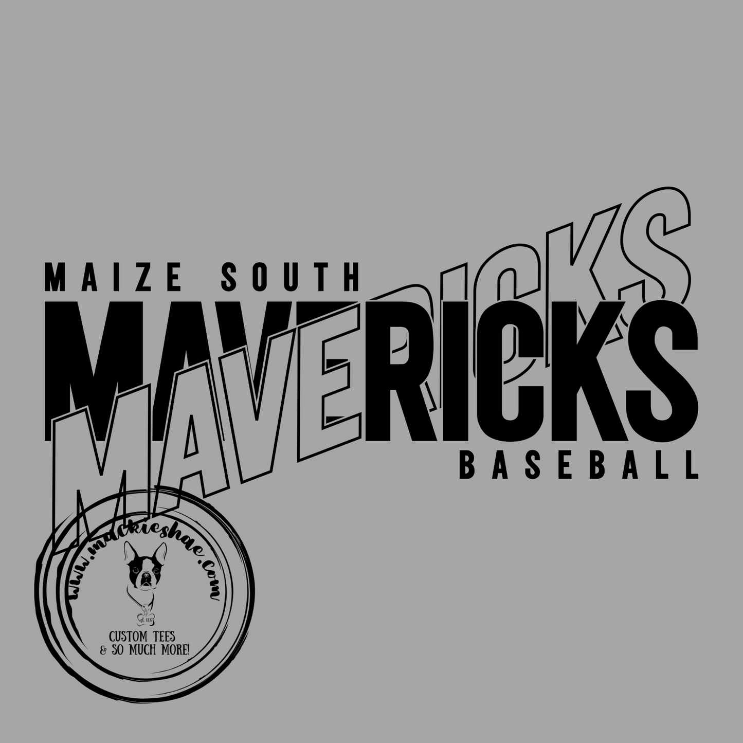 MSHS Baseball- Maize South Mavericks Baseball Crossed Sand Crewneck Sweatshirt (Adult Sizes only)