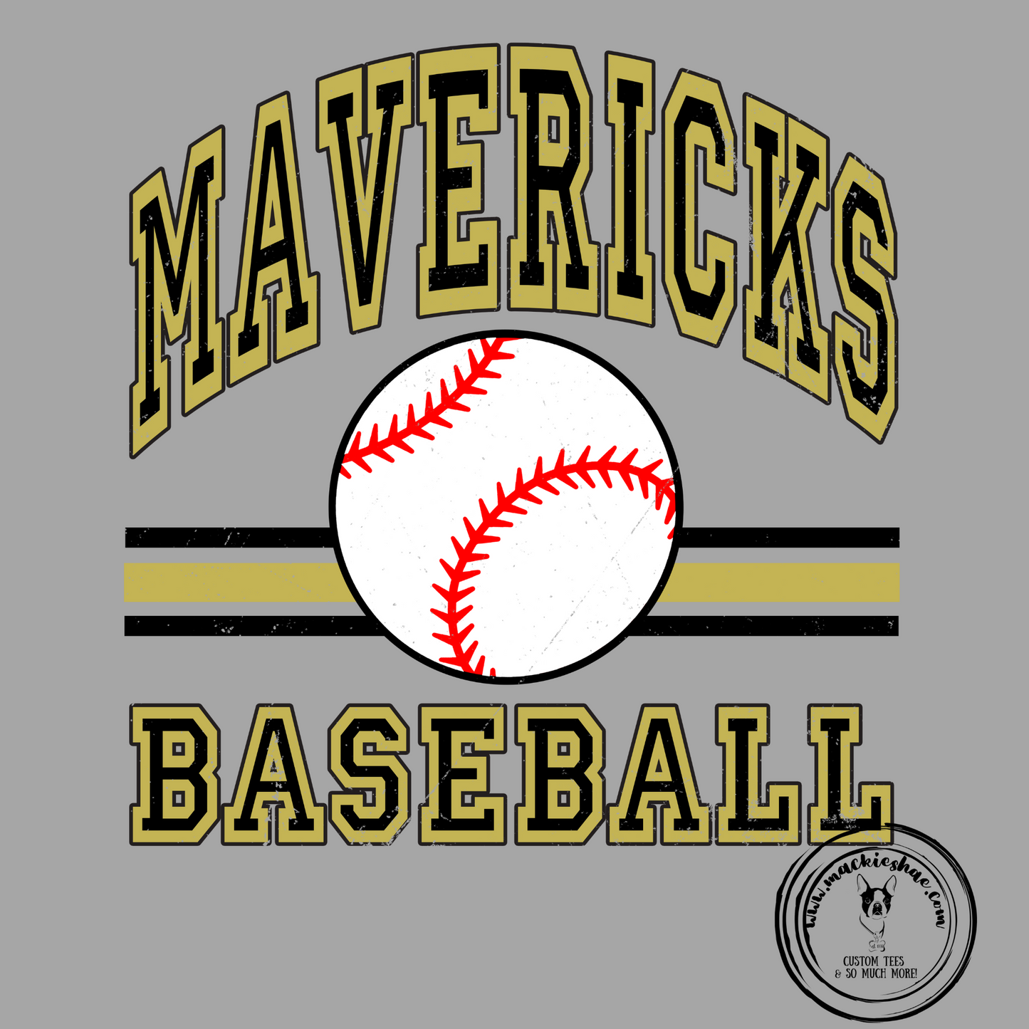 MSHS Baseball- Mavericks Baseball Lines Grey Gear