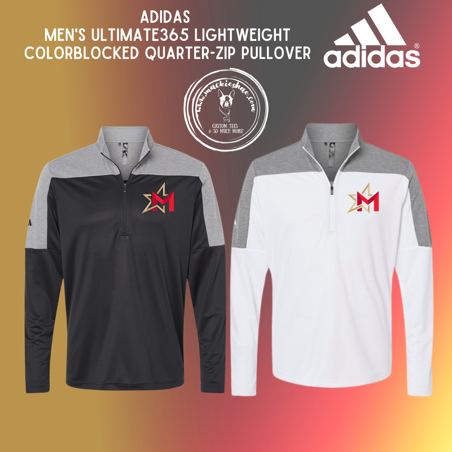 266- Maize USD266  M Star Logo ADIDAS Men's Lightweight 1/4 Zip Pullover