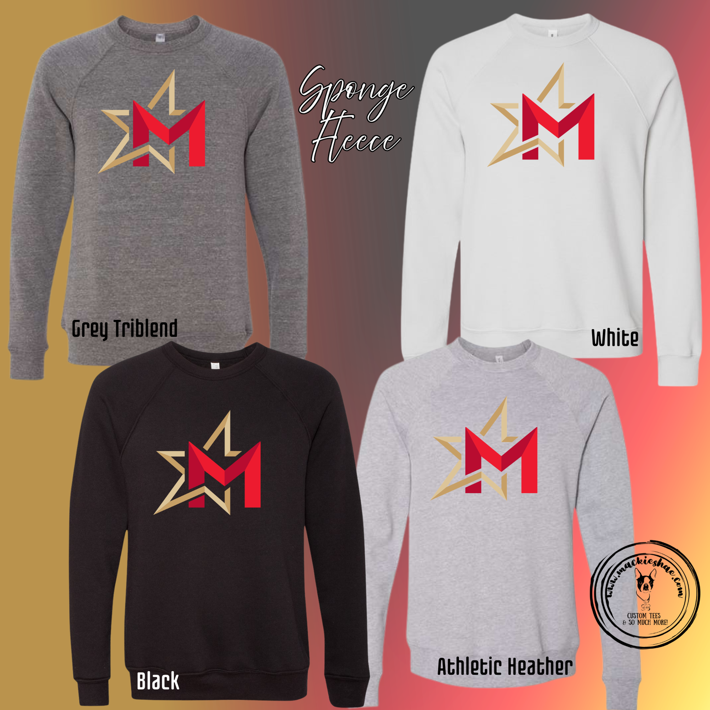266- Maize USD266 M Star Logo Unisex Sponge Fleece Sweatshirt