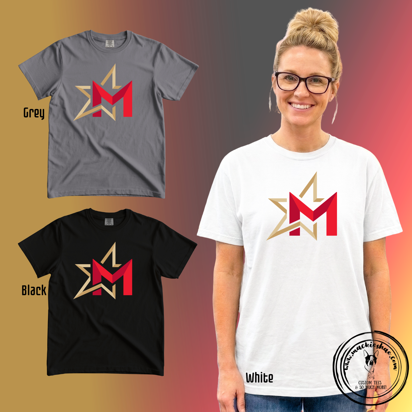 266- Maize USD266 M Star Logo Comfort Colors Garment-Dyed Unisex Tee