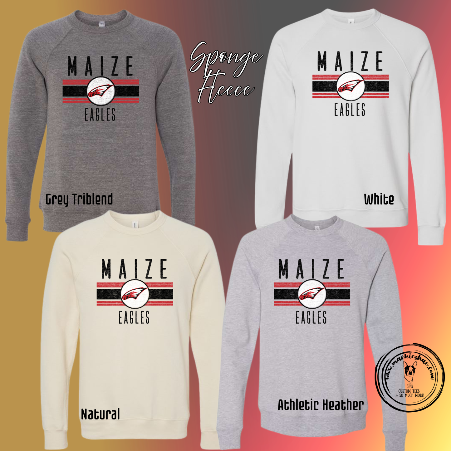 266- Maize Eagles Circle Unisex Sponge Fleece Sweatshirt