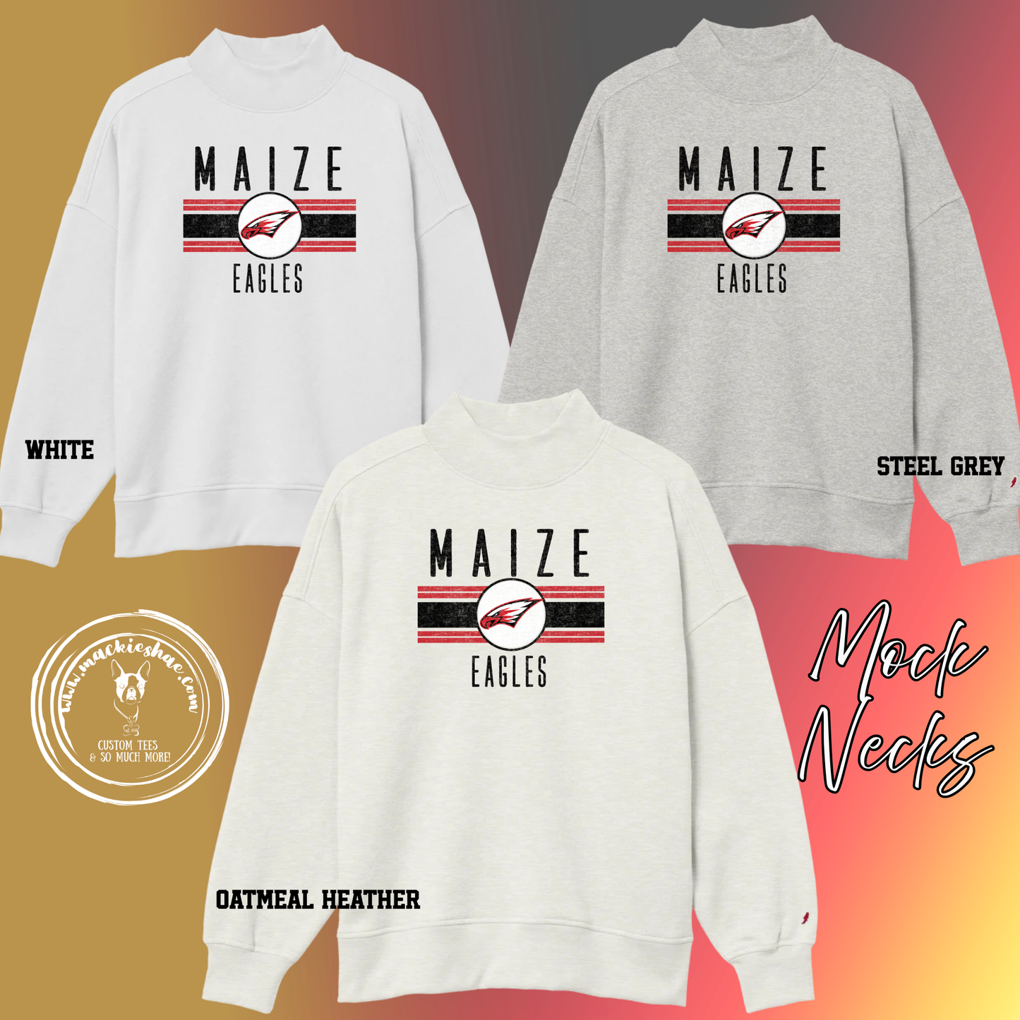 266- Maize Eagles Circle Women's Mock Neck