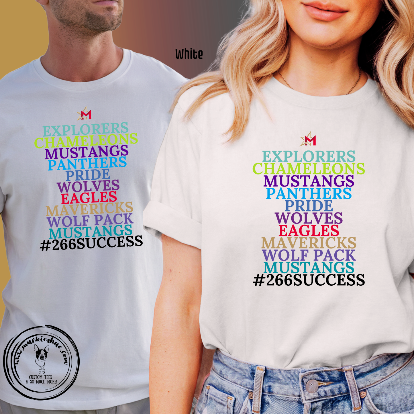 266- Maize Mascots Comfort Colors Garment-Dyed White Unisex Tee
