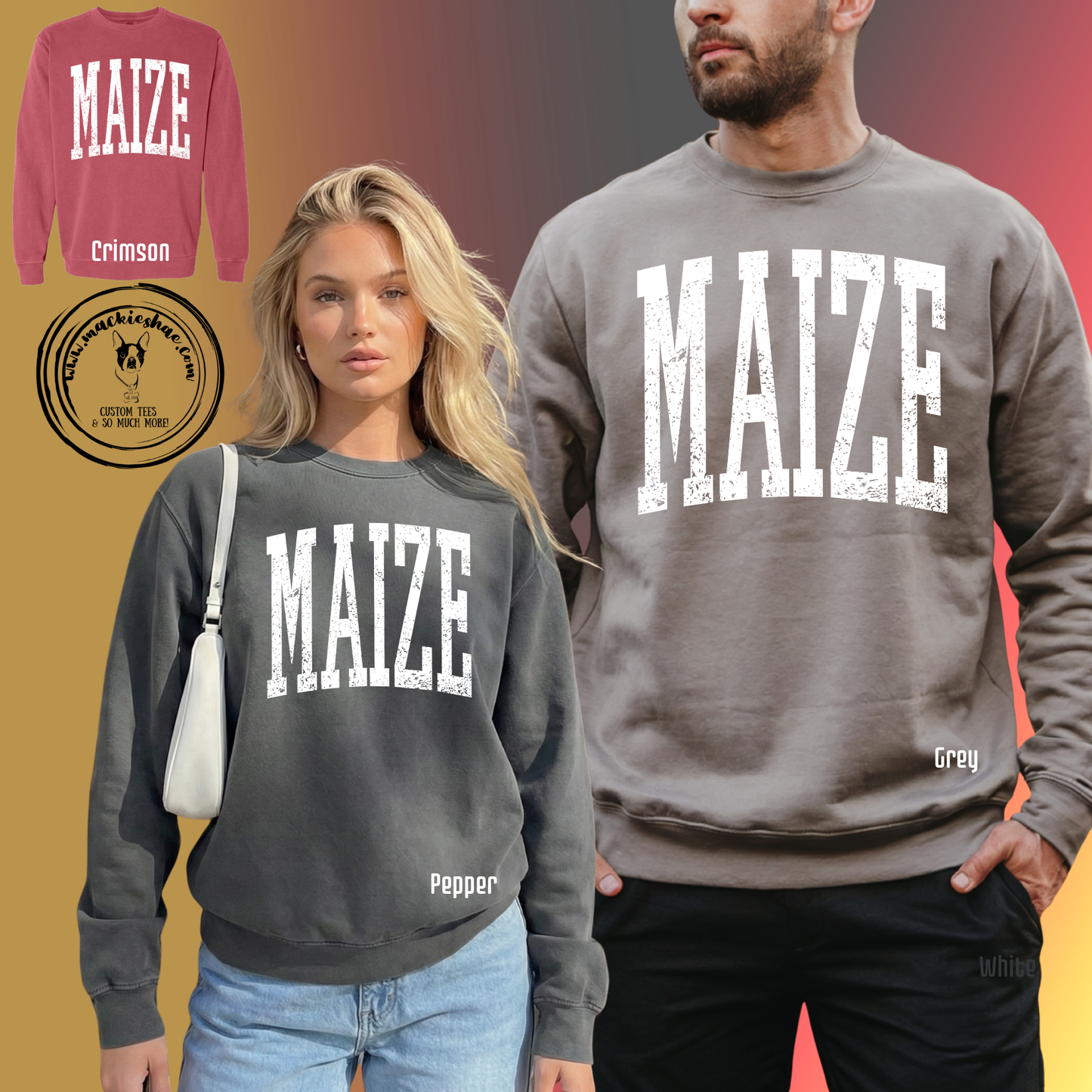 266- Maize Varsity Comfort Colors Garment-Dyed Unisex Crewneck Sweatshirt