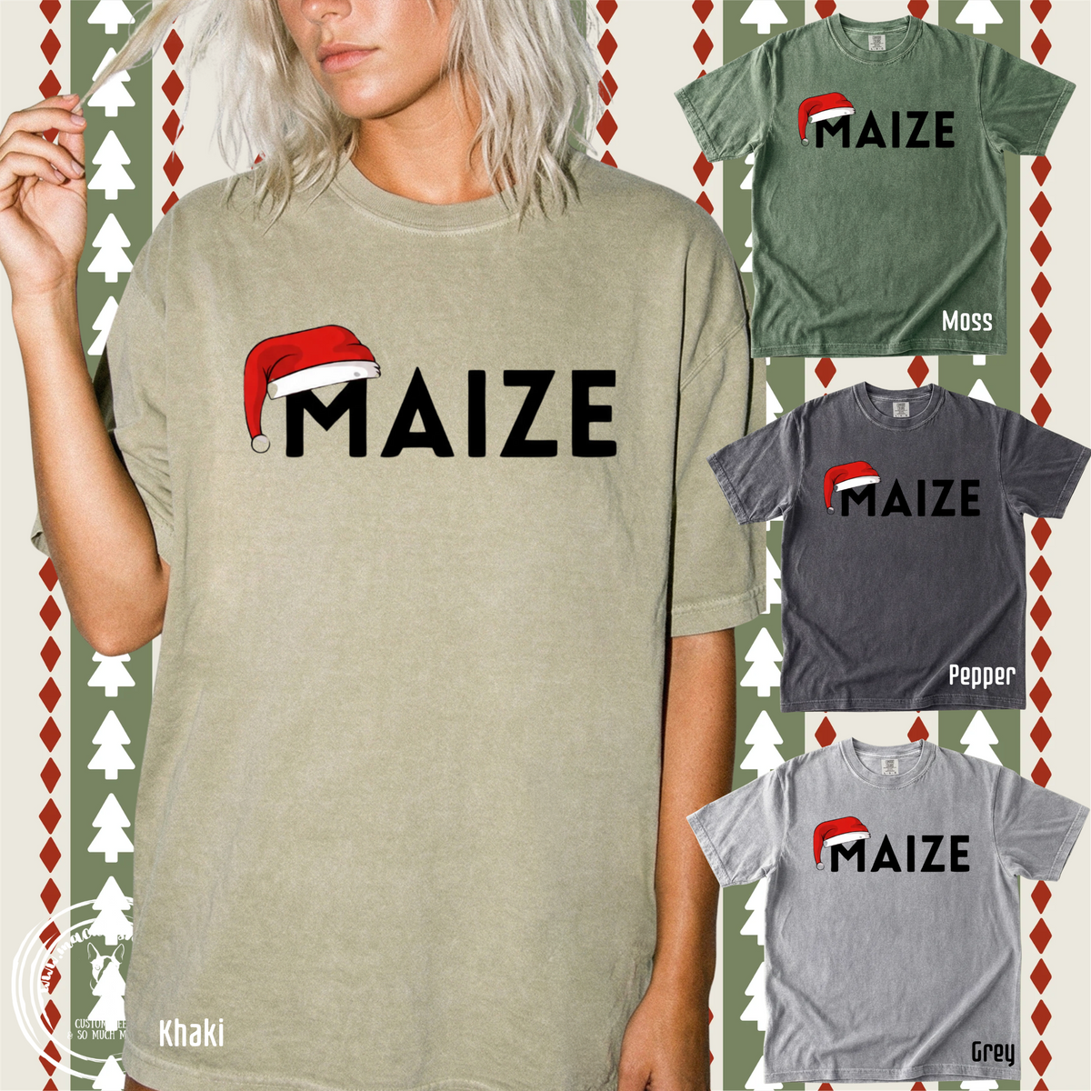 266- Maize with Santa Hat Comfort Colors Garment-Dyed Unisex Tee