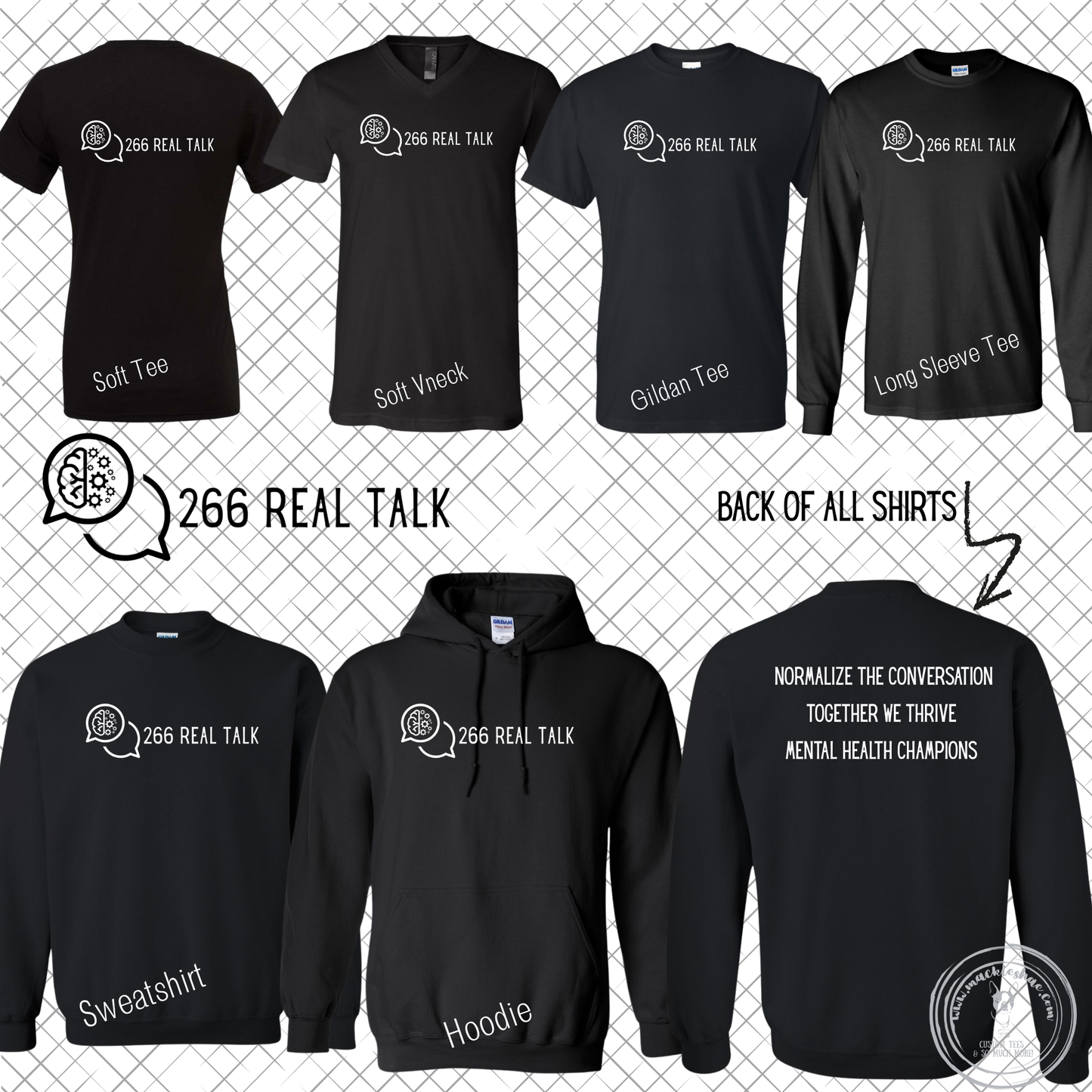 266 Real Talk-  266 Real Talk Logo with Back Quote Black Gear