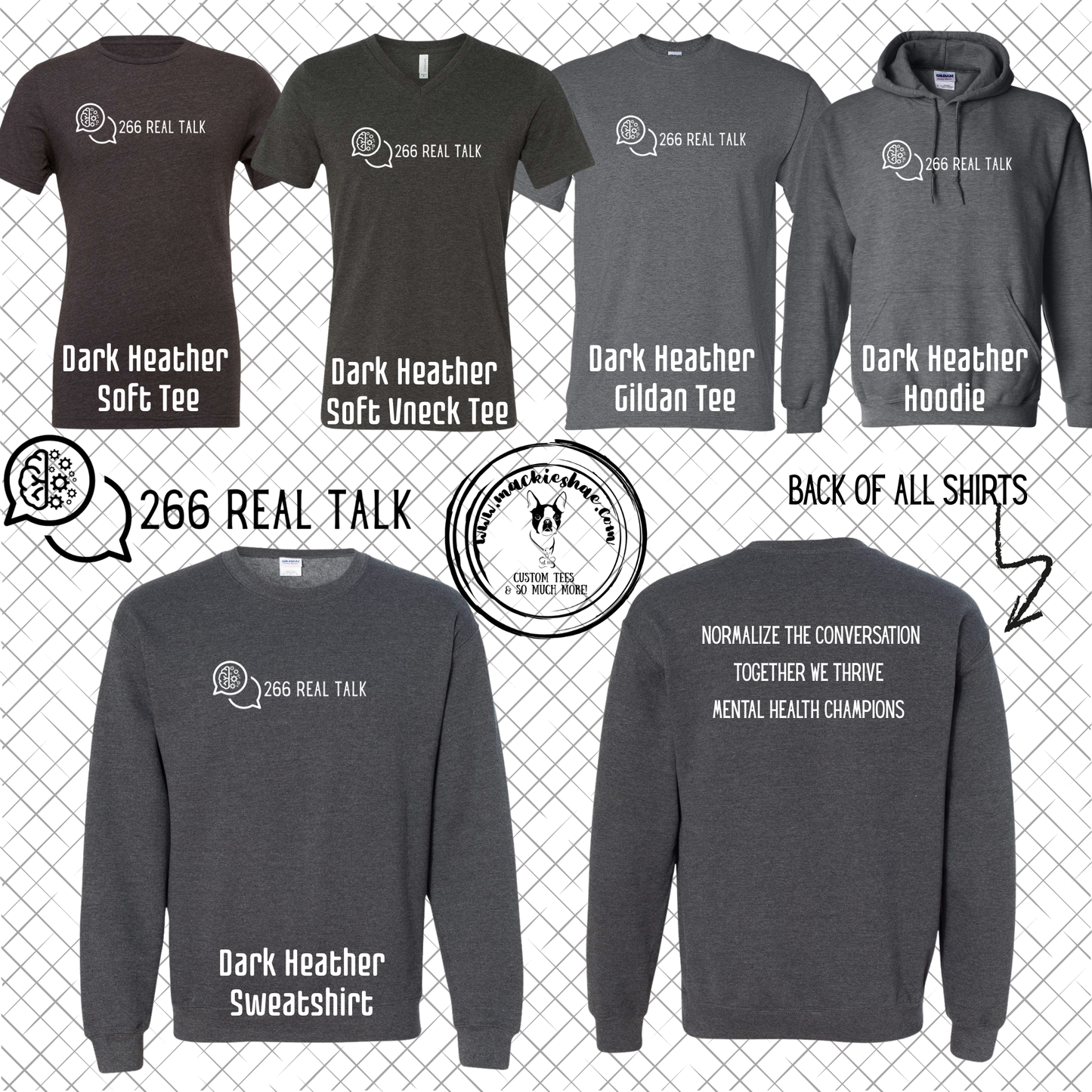 266 Real Talk-  266 Real Talk Logo with Back Quote Dark Grey Gear