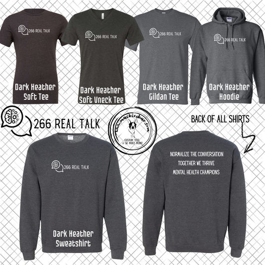 266 Real Talk-  266 Real Talk Logo with Back Quote Dark Grey Gear