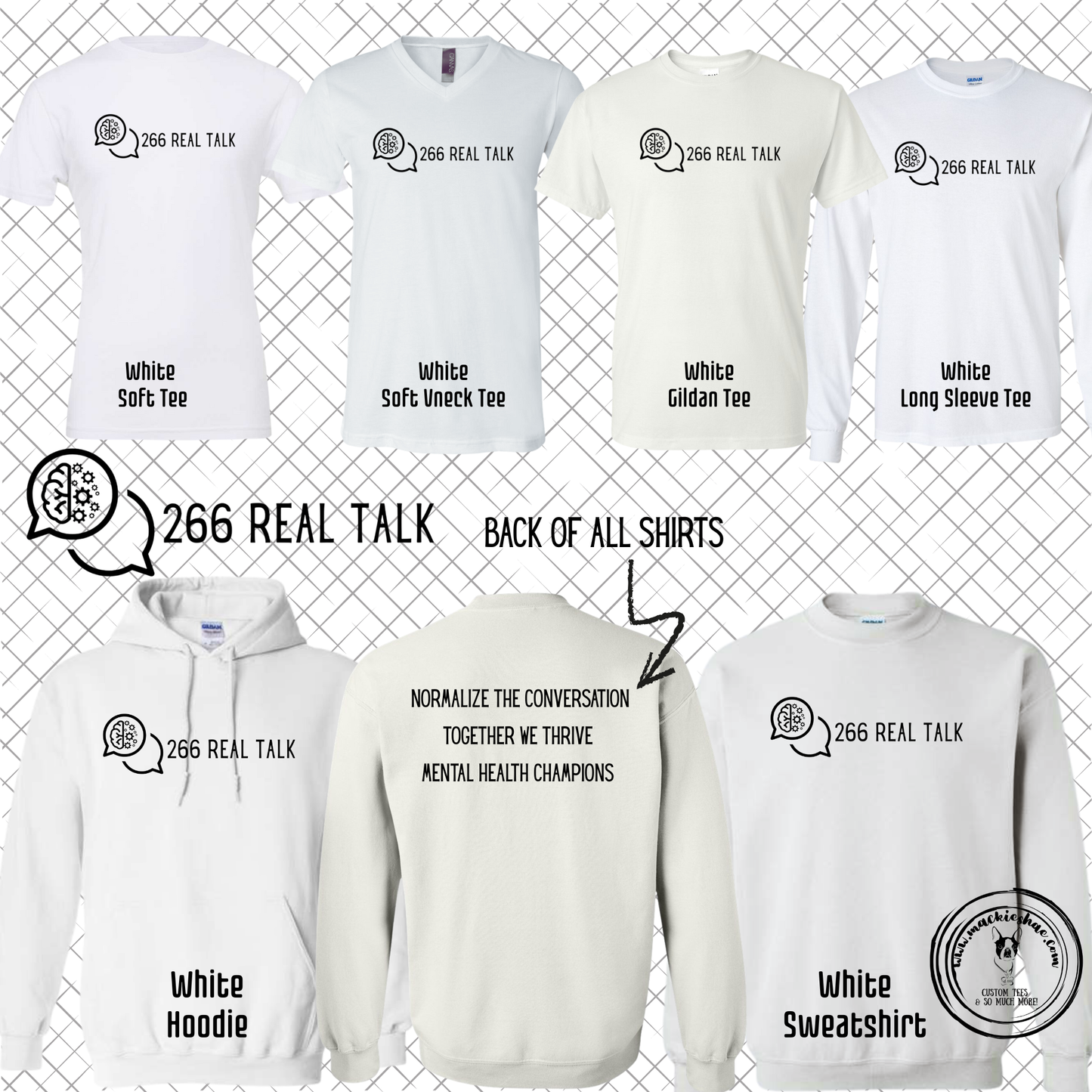 266 Real Talk-  266 Real Talk Logo with Back Quote White Gear