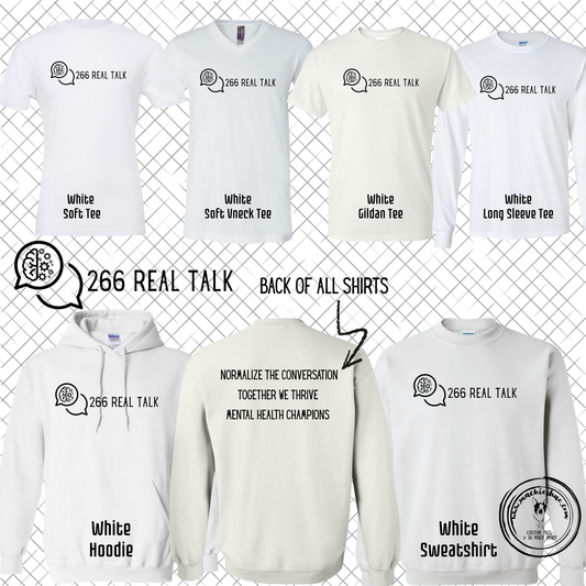 266 Real Talk-  266 Real Talk Logo with Back Quote White Gear