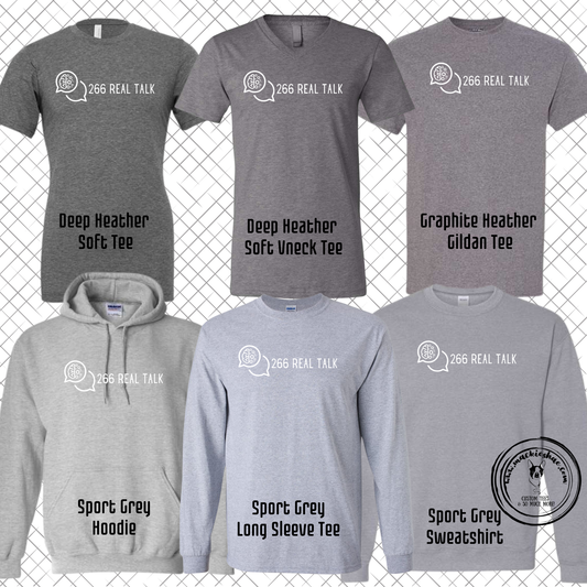 266 Real Talk-  266 Real Talk Logo Grey Gear