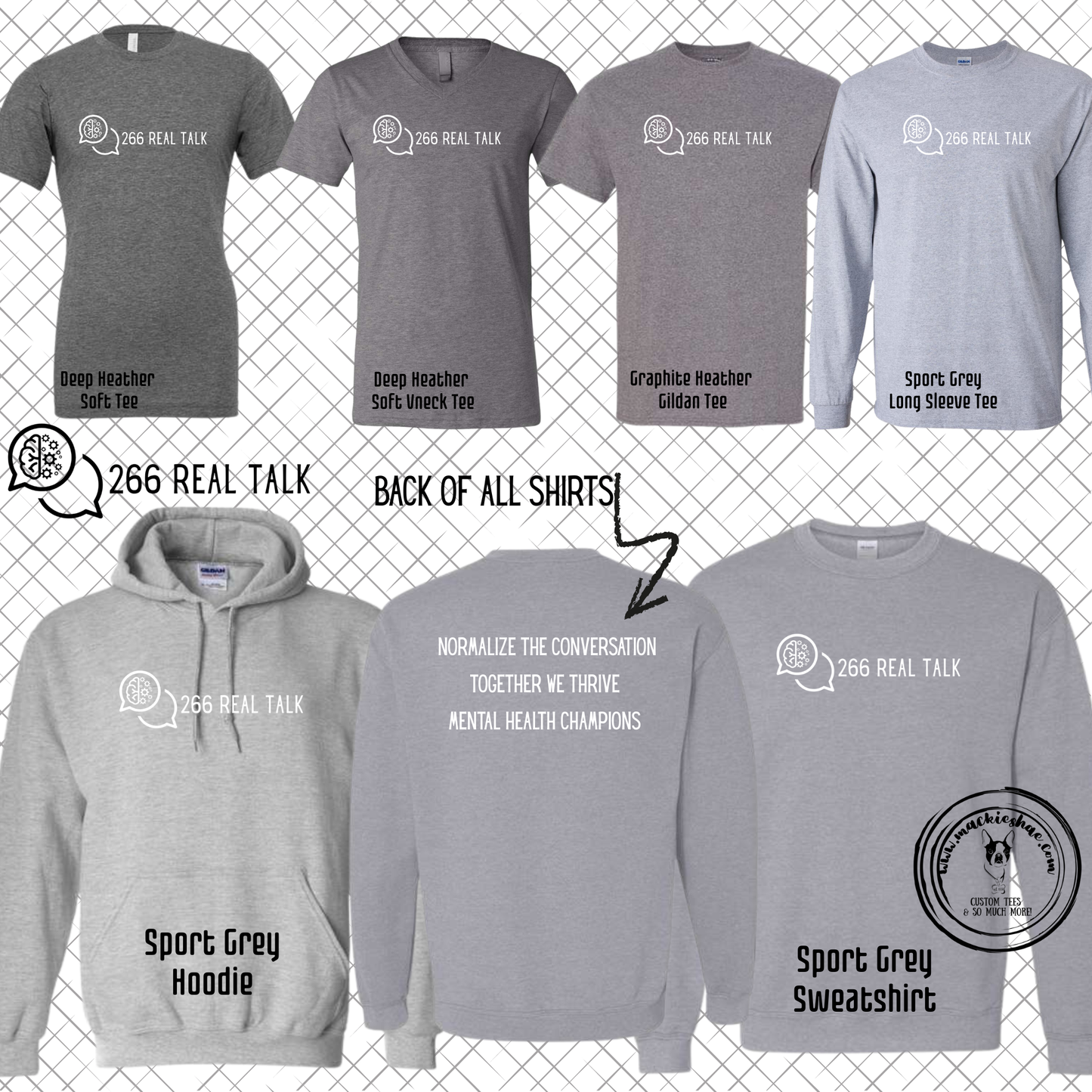 266 Real Talk-  266 Real Talk Logo with Back Quote Grey Gear