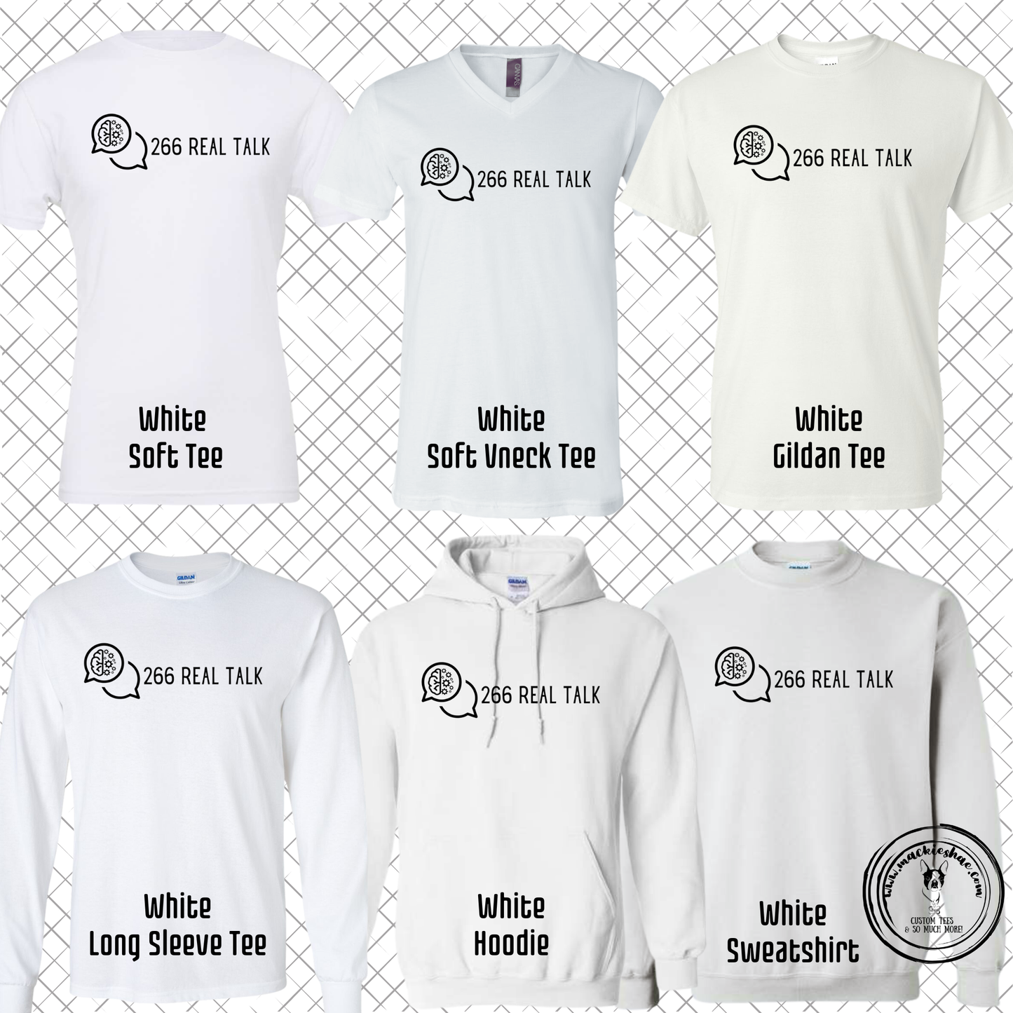 266 Real Talk-  266 Real Talk Logo White Gear