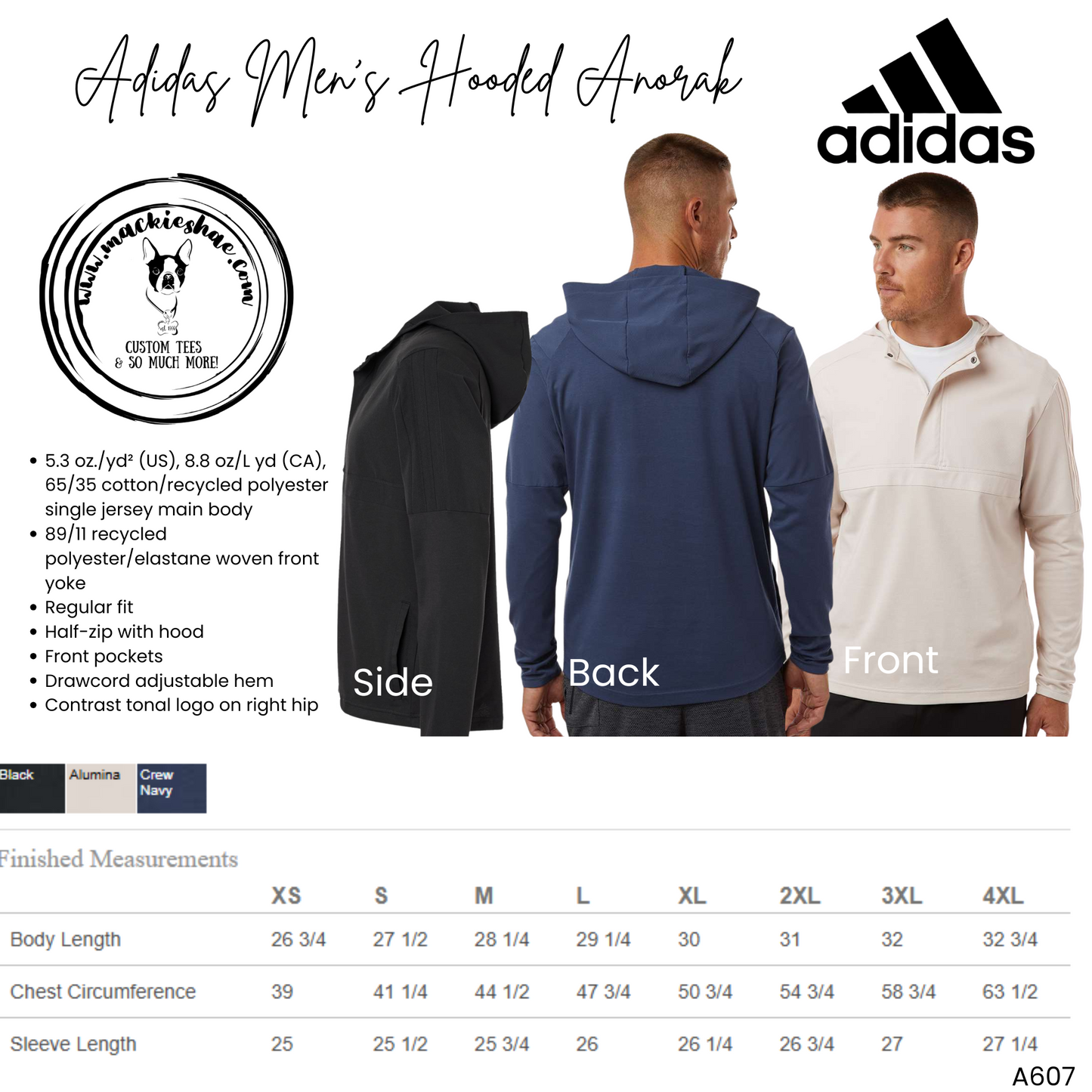 Mavs- Maverick ADIDAS Men's Hooded Anorak