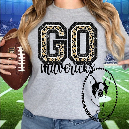 Go Mavericks Leopard Custom Shirt for Youth and Adults, Athletic Heather Soft Short Sleeve