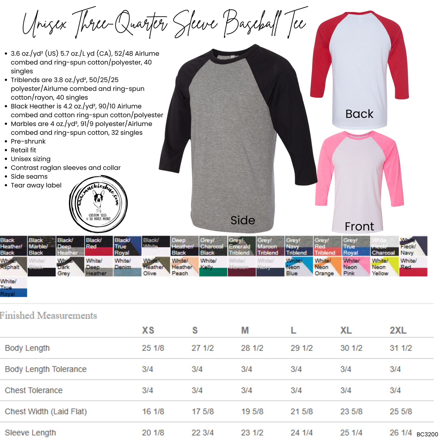 Mavs- Maverick, 3/4 Sleeve Baseball Tee