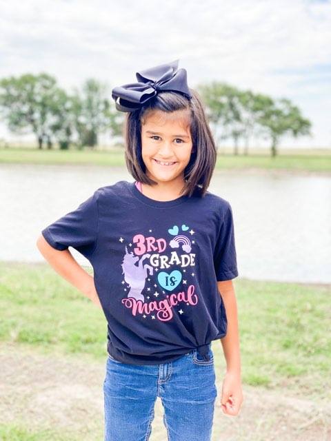 3rd Grade is Magical (Get any Grade) Custom Shirt for Kids and Adults, Soft Short Sleeve