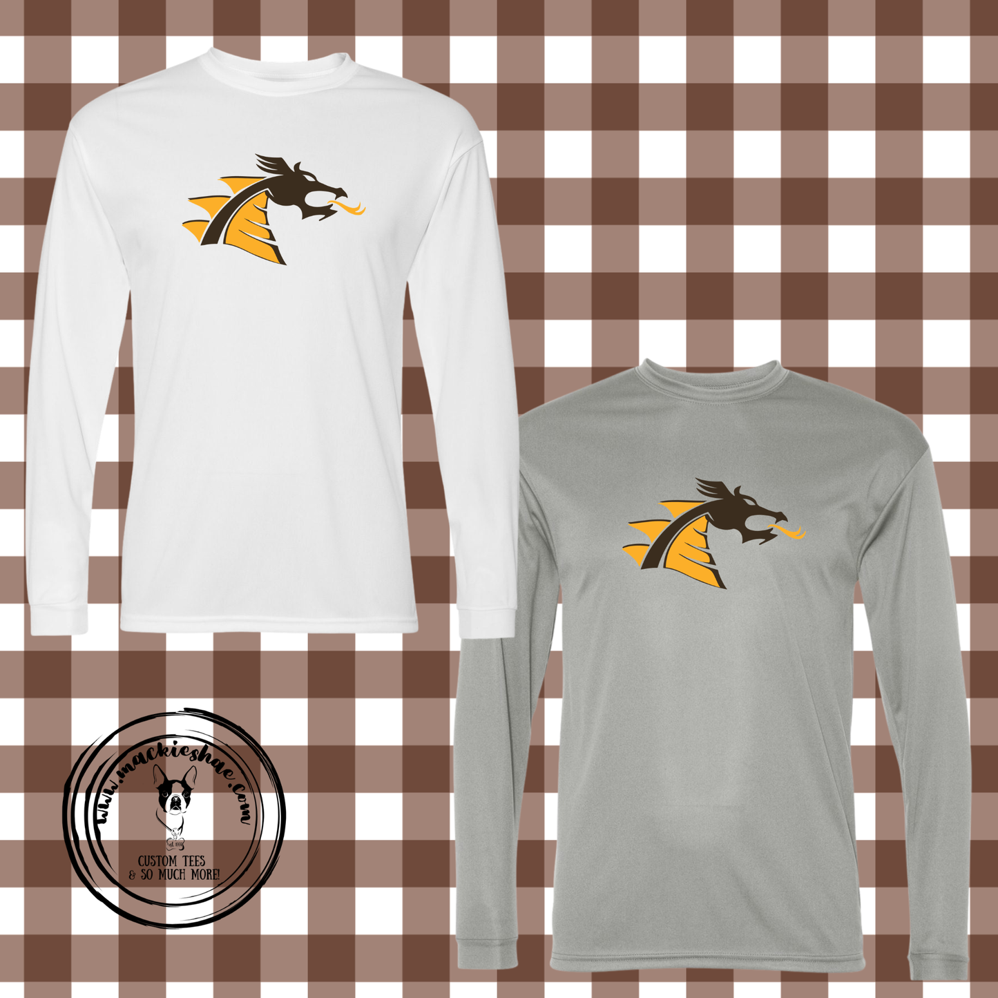 BP- Belle Plaine Dragon Logo Performance Dri-Fit Long Sleeve Tee