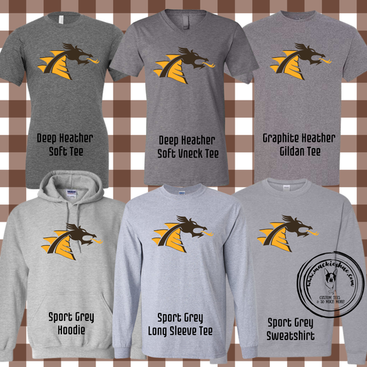 BP- Belle Plaine Dragon Logo Grey Gear