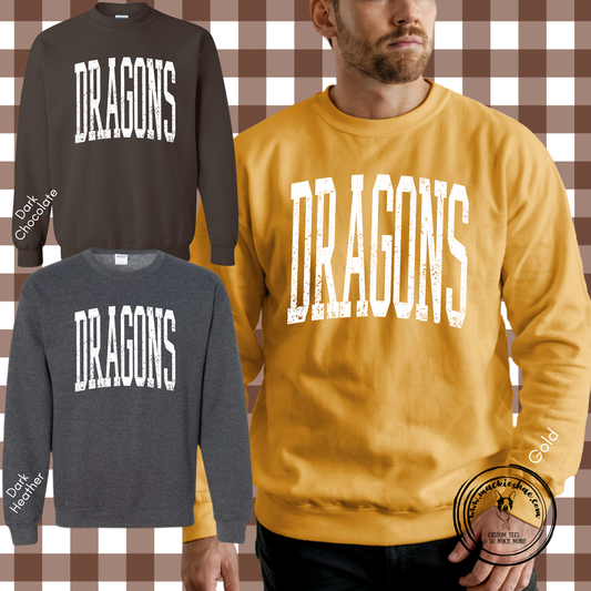 BP- Dragons Varsity Blended Crewneck Sweatshirt