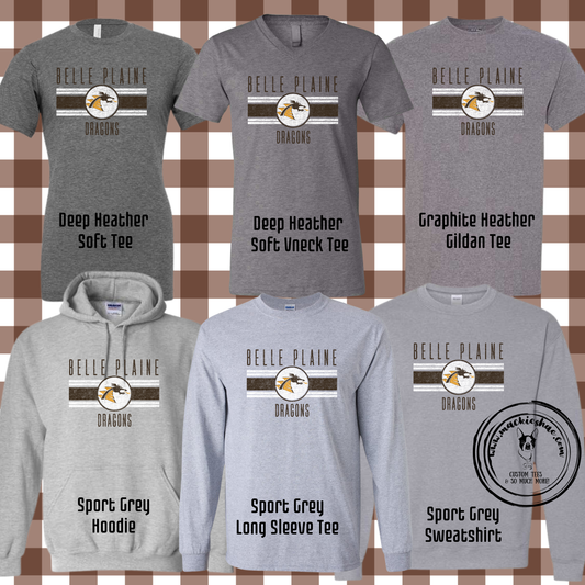 BP- Belle Plaine Dragons Circle Grey Gear