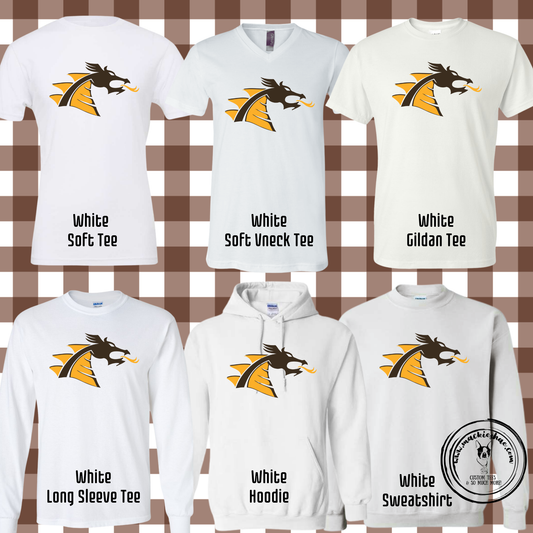 BP- Belle Plaine Dragon Logo White Gear