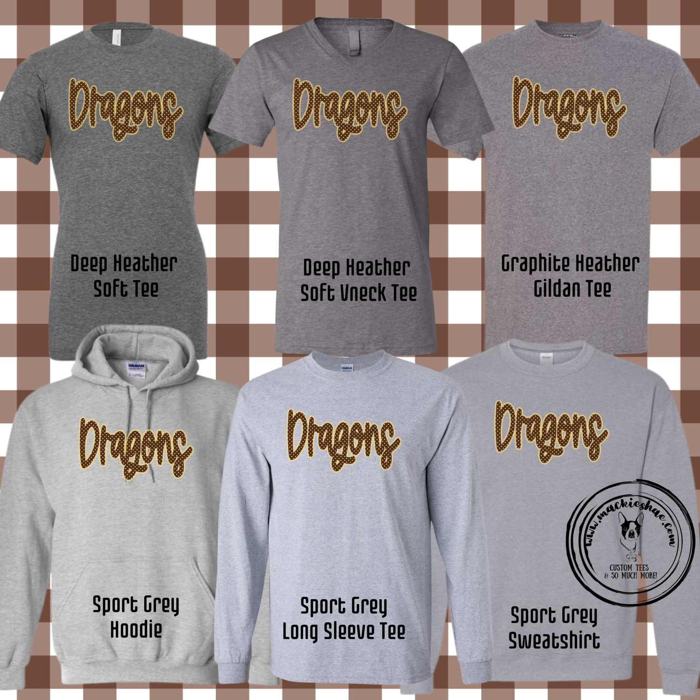 BP- Dragons Polka Dot Grey Gear