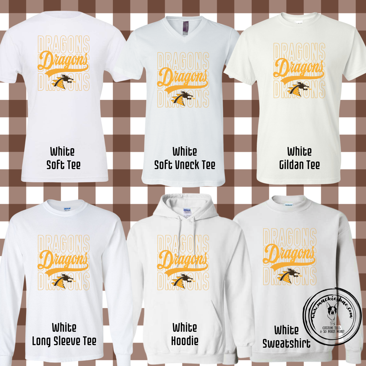 BP- Dragons Repeat with Logo White Gear