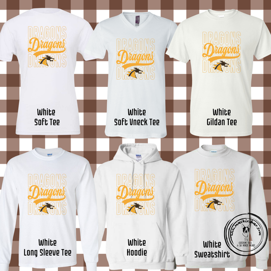 BP- Dragons Repeat with Logo White Gear