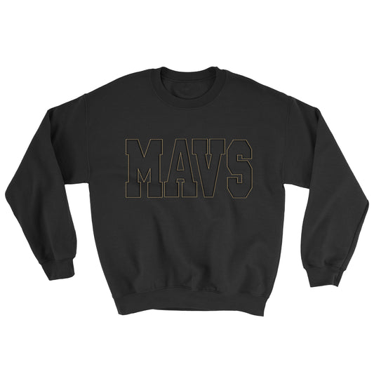 Mavs- Mavs Embossed BLACK, Size LARGE Blend Crewneck Sweatshirt **SALE**