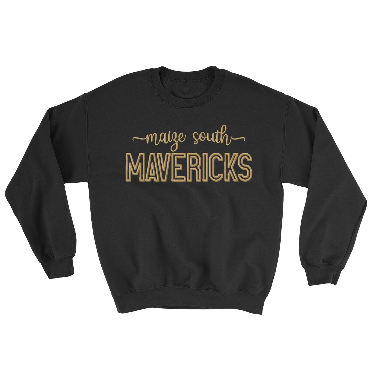 Mavs- Maize South Mavericks 3D Puff Blend Crewneck Sweatshirt for Youth and Adults