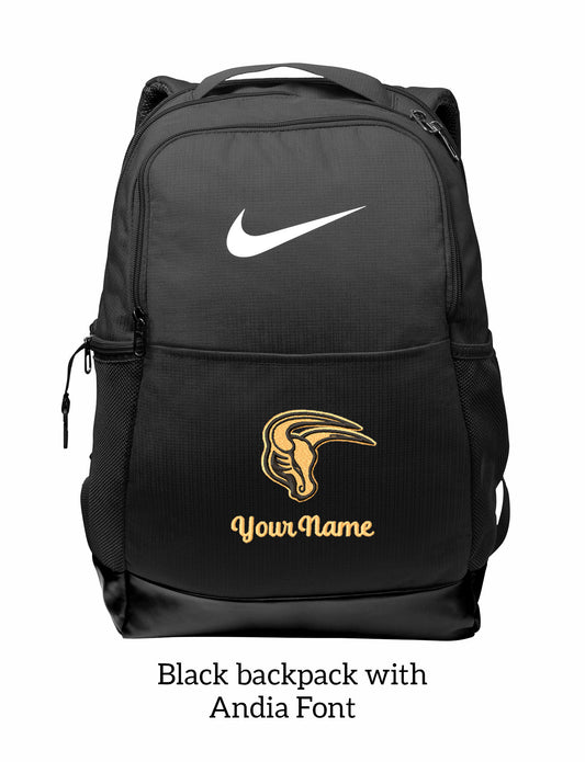MSIS PTO-Maverick Nike Brasilia Backpack with Embroidery Design, Personalize with your Name! (Black or Grey)