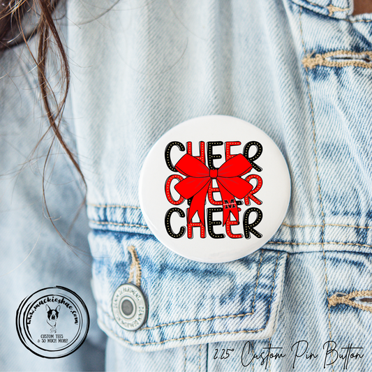 MJC- Cheer Cheer Cheer with M Logo 2.25" Button