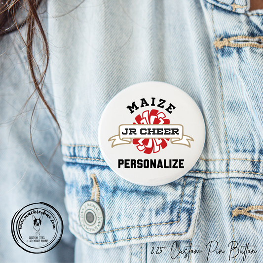 MJC- Maize Jr Cheer Pom Logo Personalized 2.25" Button