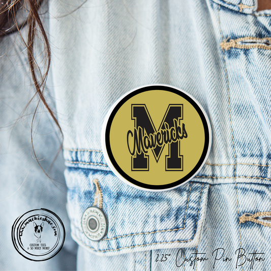 Mavs- M Mavericks 2.25" Button