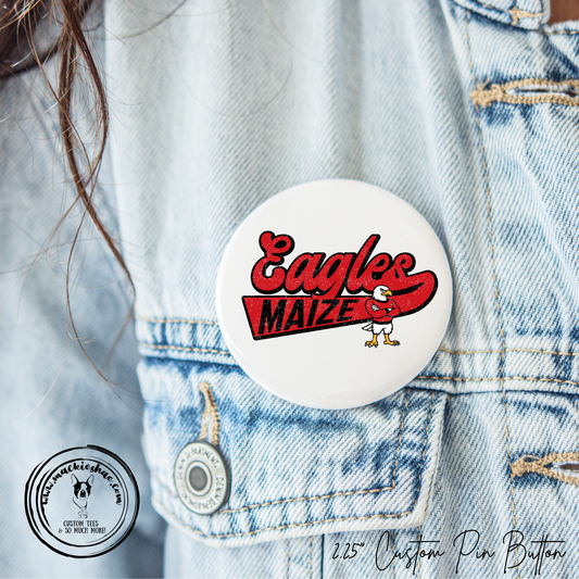 MMS- Maize Eagles Vintage Swoosh 2.25" Button