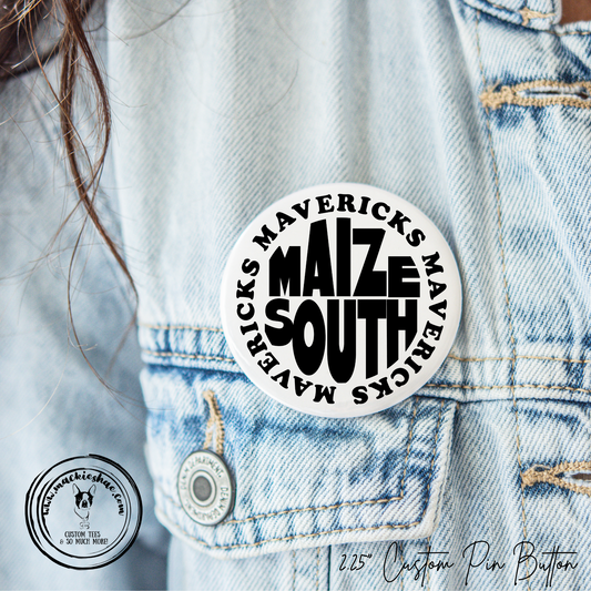 Mavs- Maize South Mavericks Circle 2.25" Button
