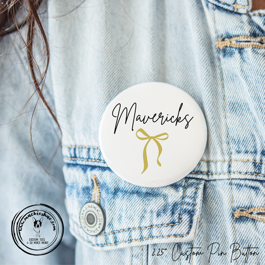 MSHS Cheer- Maverick with Gold Bow 2.25" Button