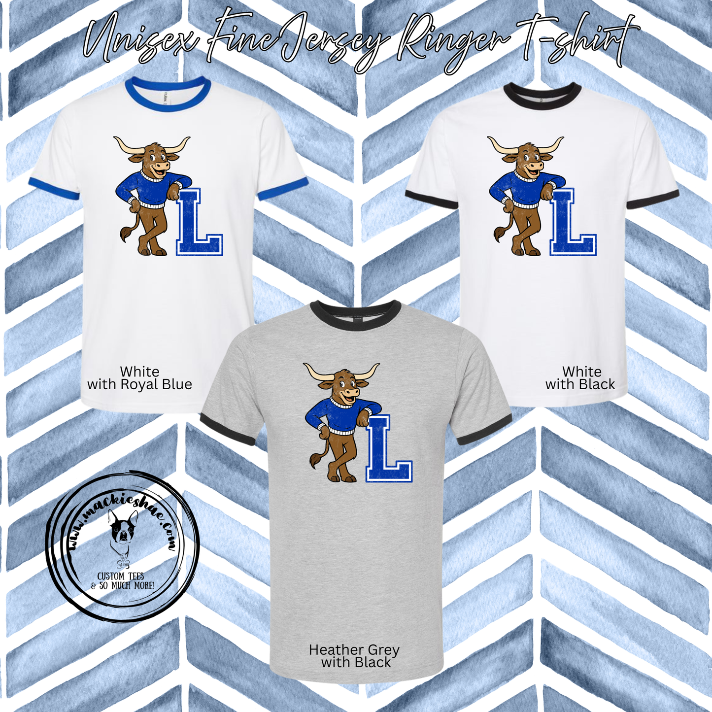 Chisholm Trail- L Longhorn Jersey Ringer Unisex Tee