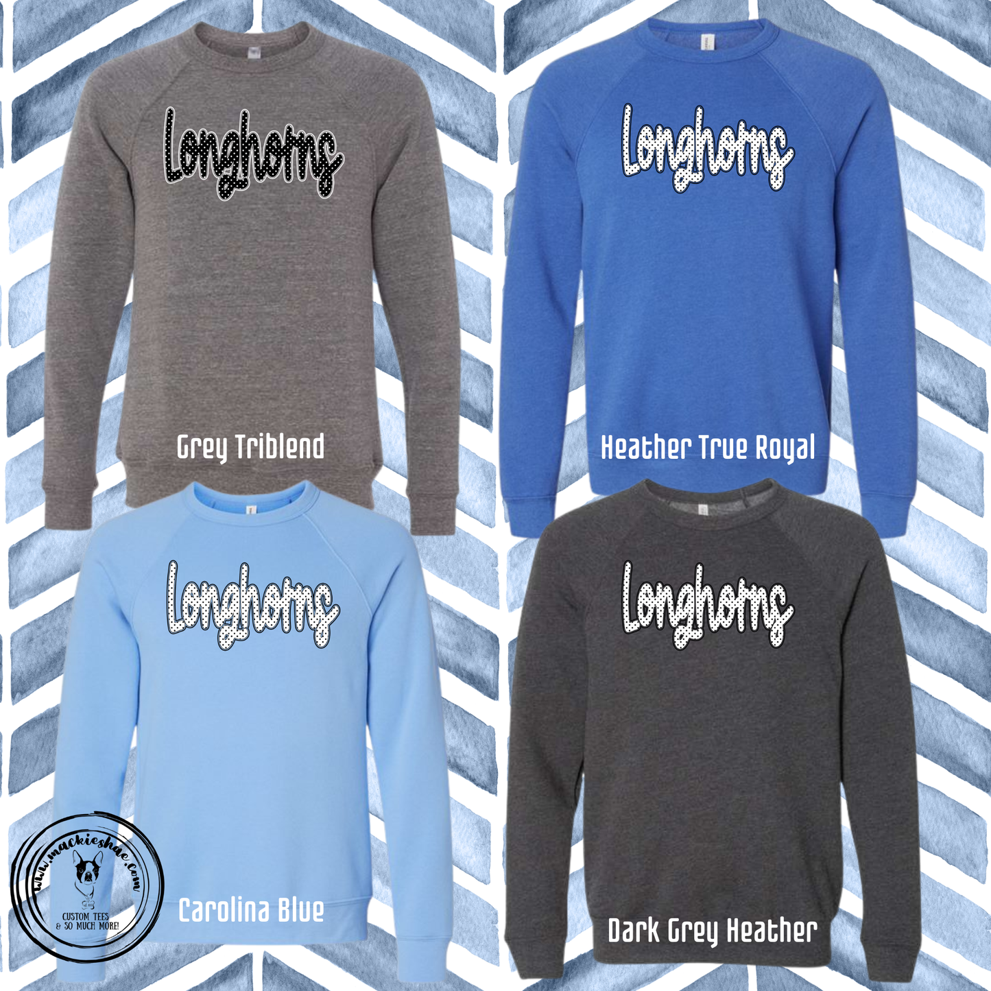 Chisholm Trail- Longhorns Polka Dots Unisex Sponge Fleece Sweatshirt